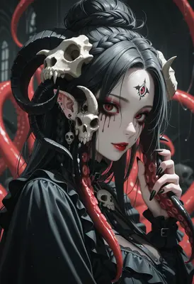Gothic Demon Queen with Tentacles