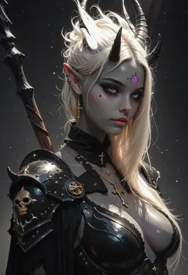 Ethereal Demon Warrior in Dark Armor