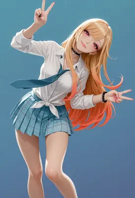 Cheerful Marin Kitagawa School Uniform Pose