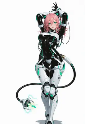 Cybernetic Cat Girl in Powered Suit
