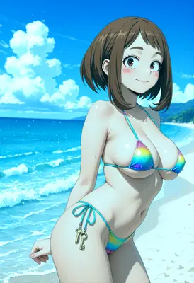 Ochako Uraraka Enjoying a Sunny Beach Day