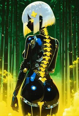 Cybernetic Android in the Bamboo Forest