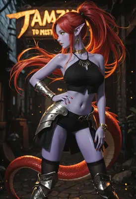 Fiery Crimson Elf Warrior