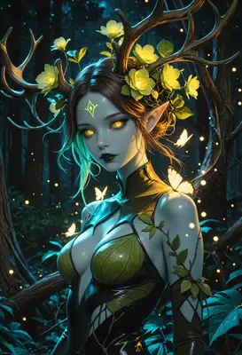 Ethereal Forest Spirit with Antlers