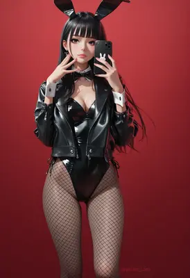 Edgy Bunny Girl Mirror Selfie