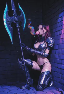 Neon Warrior with Bubblegum
