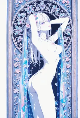 Ethereal Blossom Goddess in Blue