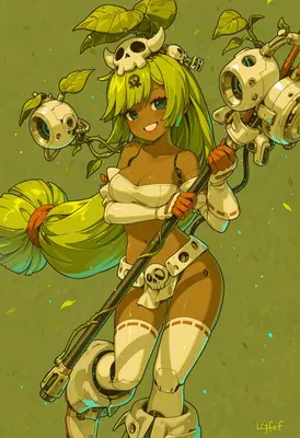Cyborg Druid with Skull Staff