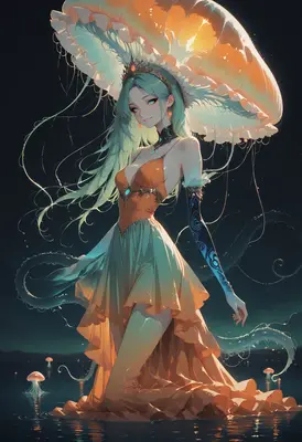 Ethereal Jellyfish Queen of the Abyss