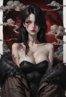 Scarred Beauty Under the Blood Moon