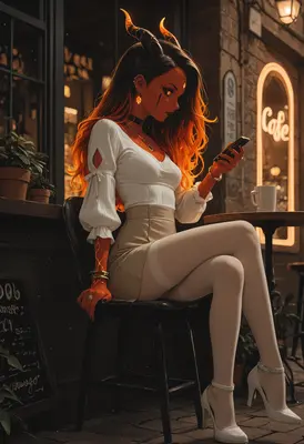 Fiery Demon Girl at Urban Cafe