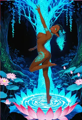 Enchanting Elf in Bioluminescent Forest
