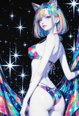 Prismatic Starlight Cat Girl
