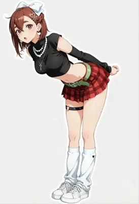 Stylish Girl in Plaid Skirt