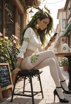 Forest Spirit Resting at Cafe
