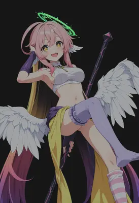 Cheerful Angel With Magical Staff