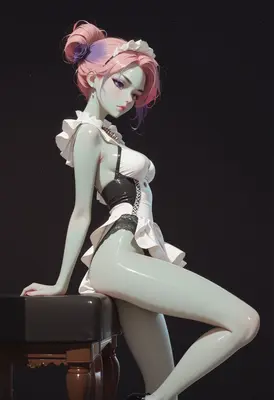 Ethereal Maid with Pink Hair