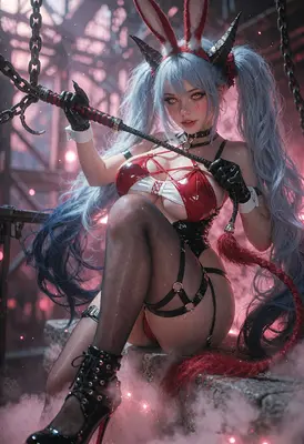 Demon Bunny Warrior in Chains