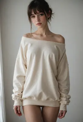 Serene Portrait in an Oversized Sweater