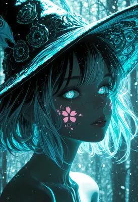 Luminous Witch in the Enchanted Forest