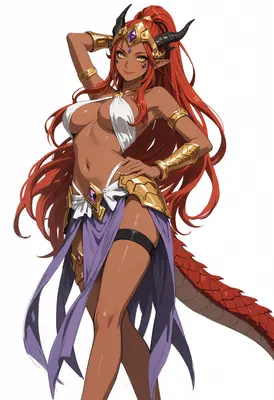 Fiery Demon Queen with Dragon Tail
