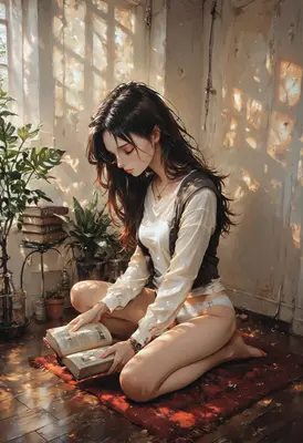 Quiet Afternoon Reading in Sunlight