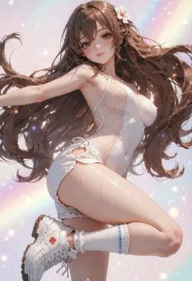 Radiant Summer Girl in White