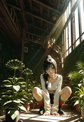 Sunlit Moments Among Indoor Plants