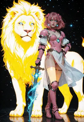 Pink Paladin and Celestial Lion Guardian