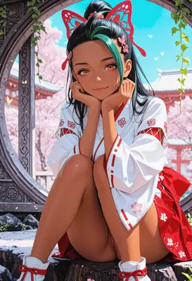 Serene Beauty in Cherry Blossom Garden