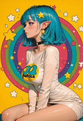 Vibrant Elf Girl With Star Accents