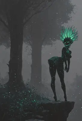 Ethereal Forest Spirit in the Mist
