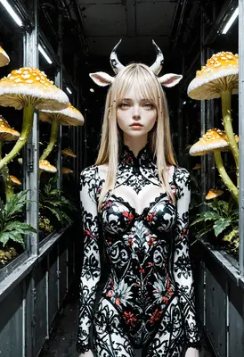Bovine Spirit in the Mushroom Garden