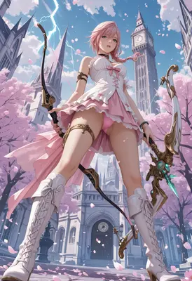 Pink Archer at the Clock Tower