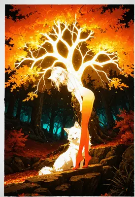 Spirit of the Glowing Autumn Forest