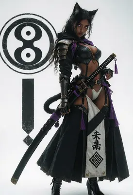 Cat Girl Warrior with Katana