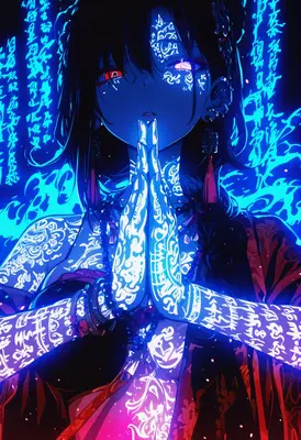 Neon Priestess of Arcane Runes