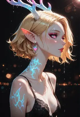 Radiant Elf with Glowing Antlers