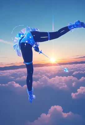 Crystalline Warrior Above The Clouds