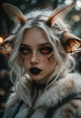 Ethereal Moth Girl Portrait