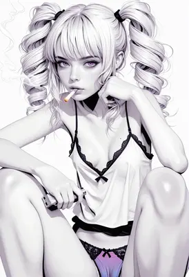 Pigtails and Smoke in Lace