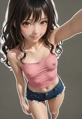 Cute Anime Girl Taking A Selfie
