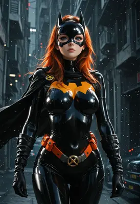 Batgirl Standing in the Dark City
