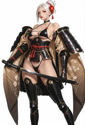 White Haired Samurai Warrior Princess