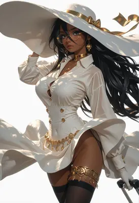 Elegant Woman in White Summer Attire