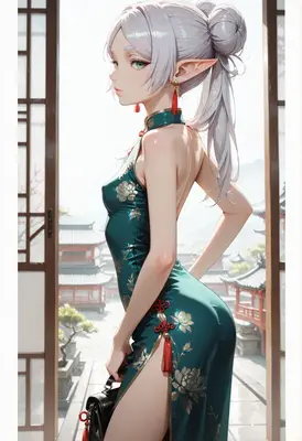 Elegant Elf in Traditional Cheongsam