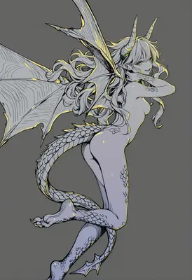 Graceful Winged Dragon Maiden