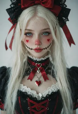 Gothic Lolita Doll with Stitched Smile