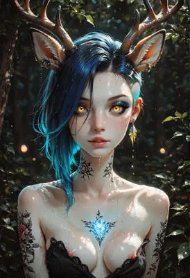 Enchanted Forest Deer Spirit Portrait