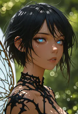 Ethereal Fairy with Glowing Blue Eyes